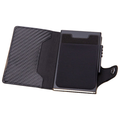 X-51 Automatically Pop-up Card Type Anti-magnetic RFID Anti-theft PU Leather Wallet with Card Slots(Carbon Fiber Black) - Antimagnetic RFID Package by buy2fix | Online Shopping UK | buy2fix