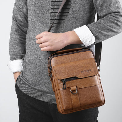 WEIXIER 8642 Men Business Retro PU Leather Handbag Crossbody Bag (Dark Brown) - Crossbody Bags by WEIXIER | Online Shopping UK | buy2fix