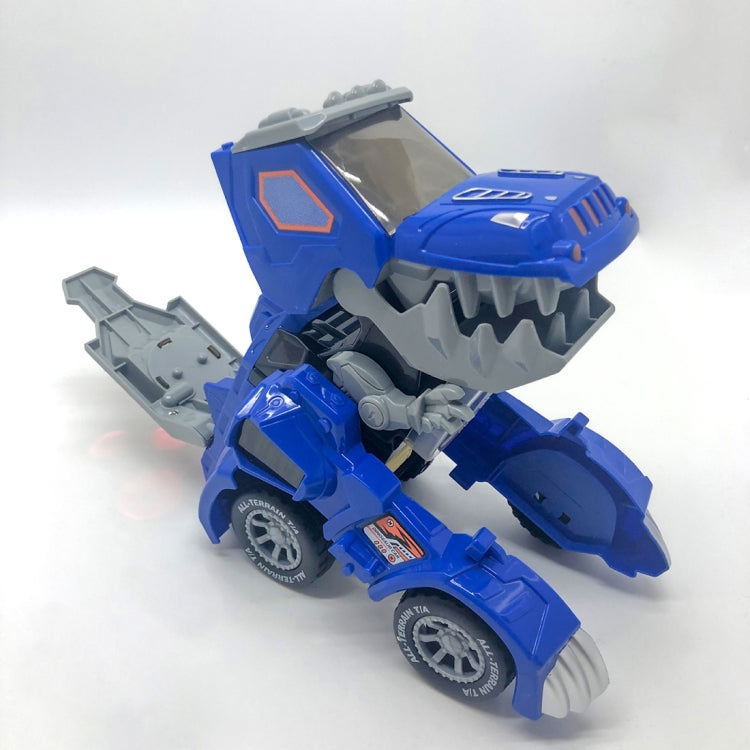 HG-882 Electric Dinosaur Deformation Car Toy Universal Light Music Toy (Blue) - Music Toys by buy2fix | Online Shopping UK | buy2fix