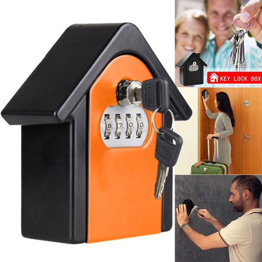 Hut Shape Password Lock Storage Box Security Box Wall Cabinet Safety Box, with 1 Key(Orange) - Security by buy2fix | Online Shopping UK | buy2fix