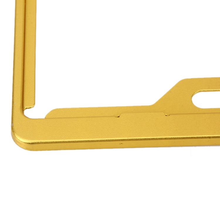 2 PCS Car License Plate Frames Car Styling License Plate Frame Aluminum Alloy Universal License Plate Holder Car Accessories(Yellow) - License Plate Covers & Frames by buy2fix | Online Shopping UK | buy2fix