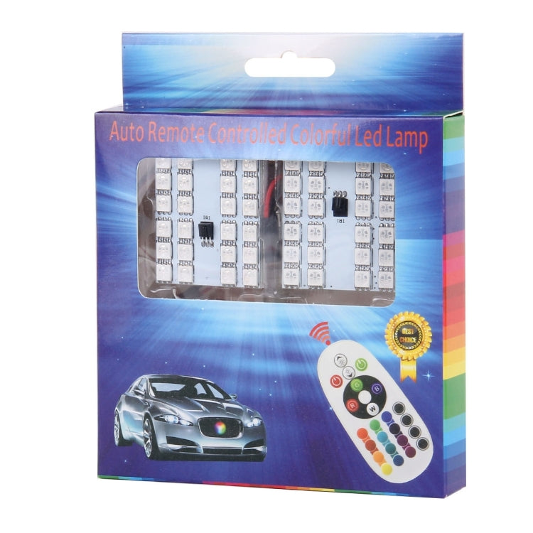2 PCS Colorful 41MM T10 + Bicuspid Port Remote Control Car Dome Lamp LED Reading Light with 24 LED Lights - Dome Lights by buy2fix | Online Shopping UK | buy2fix