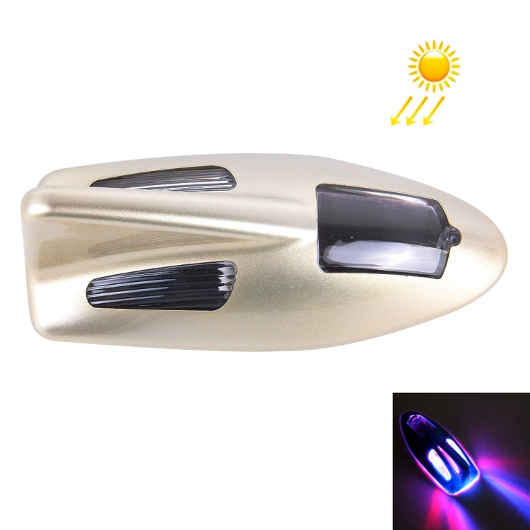 Solar Colorful Light Anti Collision Shark Fin Car Taillight LED Flash Warning Light Caution Light(Gold) - Warning Lights by buy2fix | Online Shopping UK | buy2fix