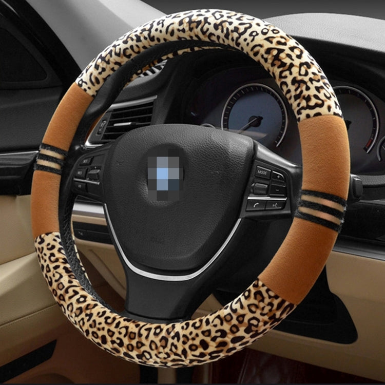 Leopard Grain Steering Wheel Cover, Adaptation Steering Wheel Diameter: 37-38 cm - Steering Wheel Accessories by buy2fix | Online Shopping UK | buy2fix