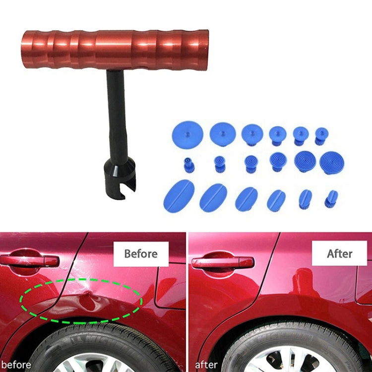 19 in 1 Auto Repair Body Tool Kit Paintless Dent Repair Hail Removal Small Red T Bar Slide Hammer Dent Repair Tool Kit - In Car by buy2fix | Online Shopping UK | buy2fix