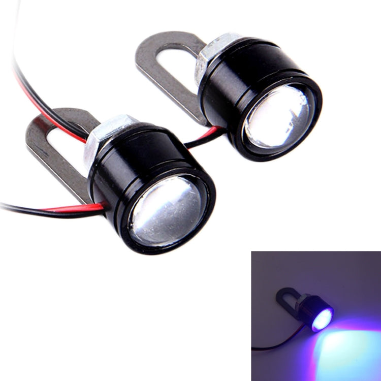 2 PCS 12V 3W  Blue Light Eagle Eyes LED Strobe Light For Motorcycle ，Wire Length: 90cm - Eagle Eye Lights by buy2fix | Online Shopping UK | buy2fix