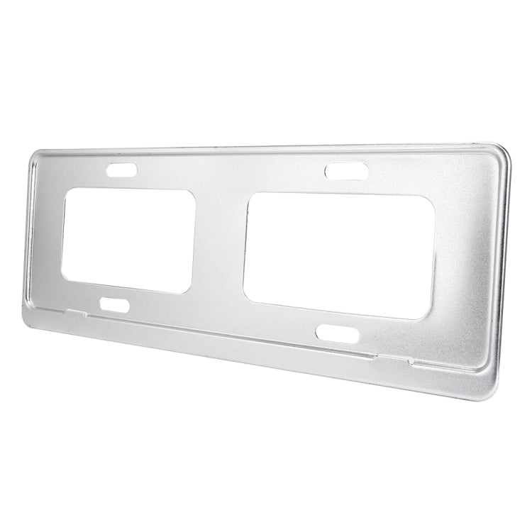 2 PCS Car License Plate Magnesium Alloy Bracket Frame Holder Stand Mount(Silver) - License Plate Covers & Frames by buy2fix | Online Shopping UK | buy2fix