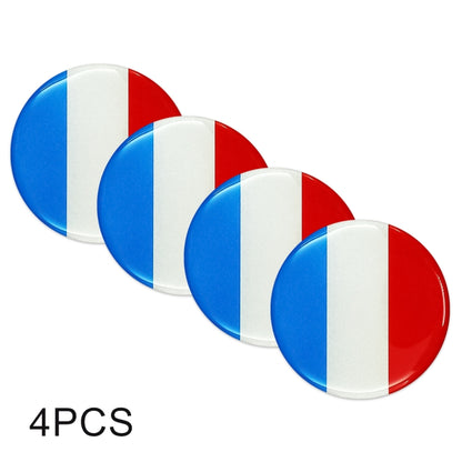 4 PCS Car-Styling France Flag Pattern Metal Wheel Hub Decorative Sticker, Diameter: 5.8cm - Decorative Sticker by buy2fix | Online Shopping UK | buy2fix