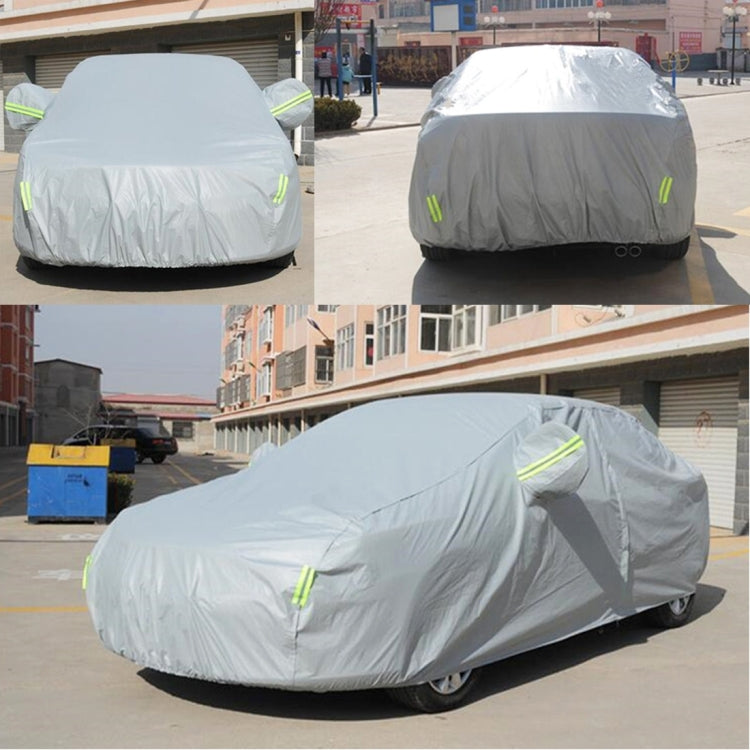 PVC Anti-Dust Sunproof Hatchback Car Cover with Warning Strips, Fits Cars up to 4.4m 172 inch Length - PE Material by buy2fix | Online Shopping UK | buy2fix