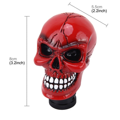 Universal Skull Head Shape ABS Manual or Automatic Gear Shift Knob with Three Rubber Covers Fit for All Car(Red) - Shift Knob by buy2fix | Online Shopping UK | buy2fix