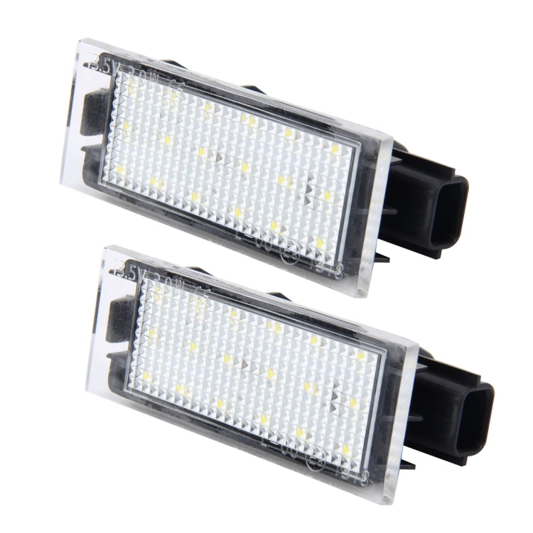 2 PCS License Plate Light with 18  SMD-3528 Lamps for Renault,2W 120LM,6000K, DC12V(White Light) - In Car by buy2fix | Online Shopping UK | buy2fix