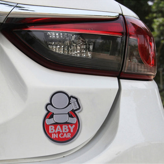 Baby in Car Happy Drinking Milk Infant Adoreable Style Car Free Sticker(Red) - Warning Sticker by buy2fix | Online Shopping UK | buy2fix