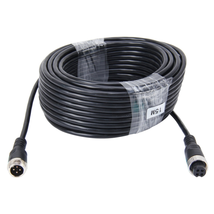 15m M12 4P Aviation Connector Video Audio Extend Cable for CCTV Camera DVR - In Car by buy2fix | Online Shopping UK | buy2fix