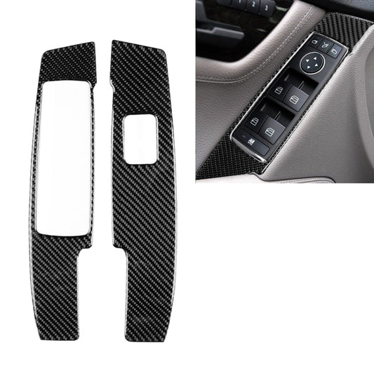 2 PCS Car Carbon Fiber Window Lift Panel Decorative Sticker for Mercedes-Benz W204 C Class 2007-2013, Left Drive - Car Interior Mouldings by buy2fix | Online Shopping UK | buy2fix