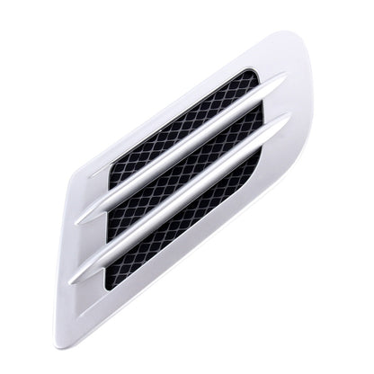 2 PCS Euro Style Plastic Decorative Air Flow Intake Turbo Bonnet Hood Side Vent Grille Cover With Self-adhesive Sticker(Silver) - In Car by buy2fix | Online Shopping UK | buy2fix