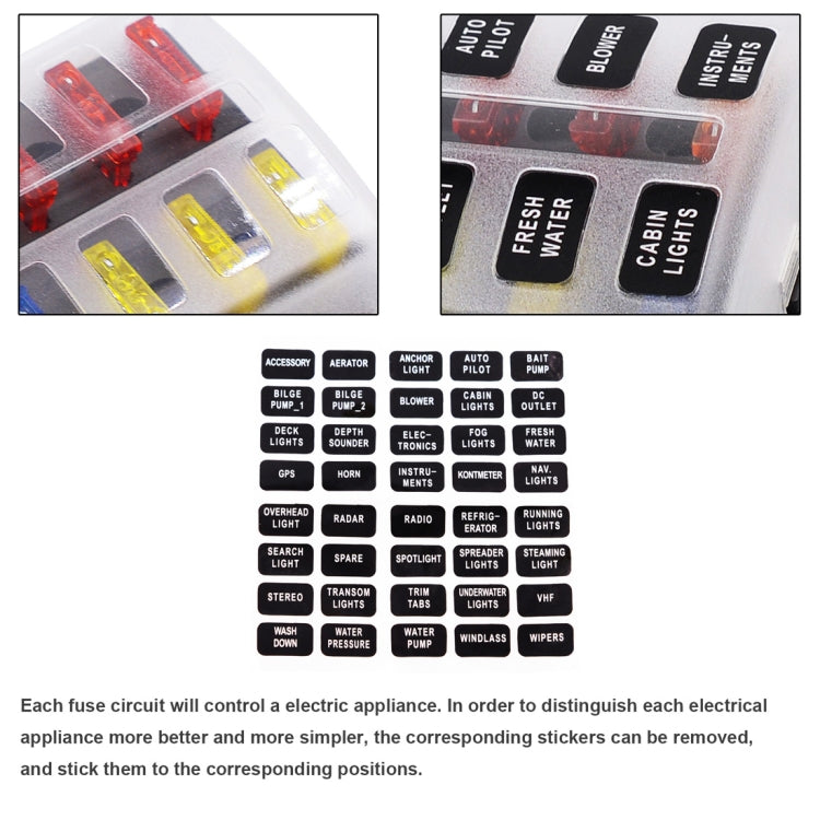 1 in 10 Out Fuse Box PC Terminal Block Fuse Holder Kits with LED Warning Indicator for Auto Car Truck Boat - In Car by buy2fix | Online Shopping UK | buy2fix