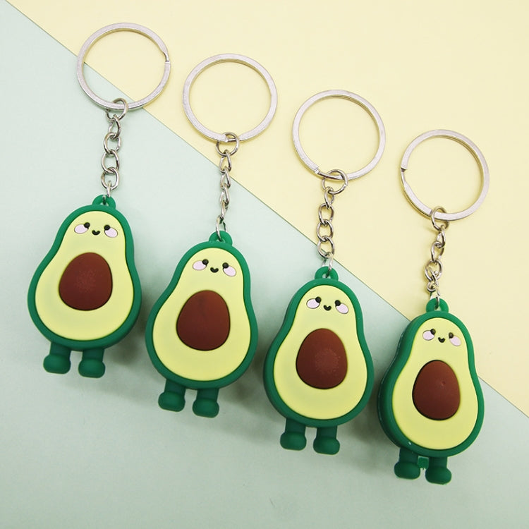 10 PCS Cute Fruit Jewelry Soft Silicone Cartoon Anthropomorphic Avocado Key Ring - Key Rings by buy2fix | Online Shopping UK | buy2fix