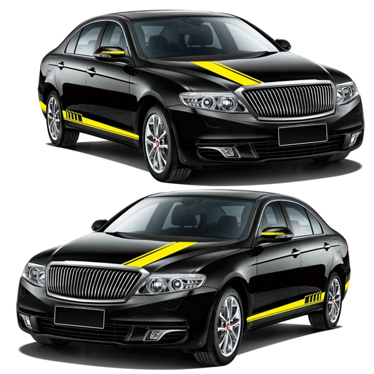 5 in 1 Car Styling Stripe Hood PVC Sticker Auto Decorative Sticker (Yellow) - Decorative Sticker by buy2fix | Online Shopping UK | buy2fix