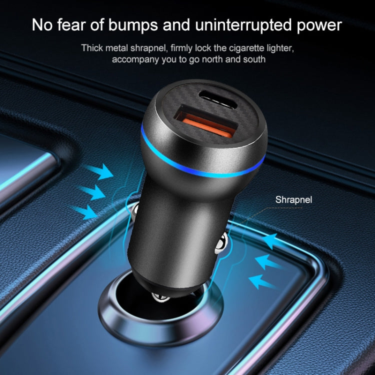 ACC-581 PD 20W + QC3.0 Type-C / USB-C + USB Fast Charging Car Charger (Black) - In Car by buy2fix | Online Shopping UK | buy2fix