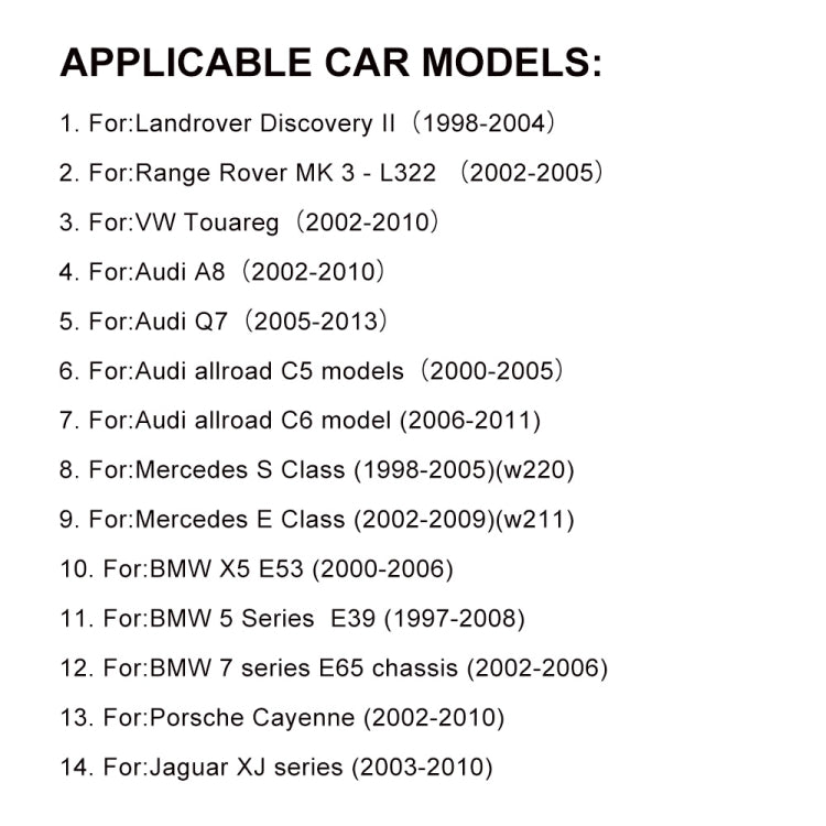 Car Air Suspension Compressor Pump Repair Kit for BMW / Land Rover / Porsche / Mercedes-Benz - In Car by buy2fix | Online Shopping UK | buy2fix
