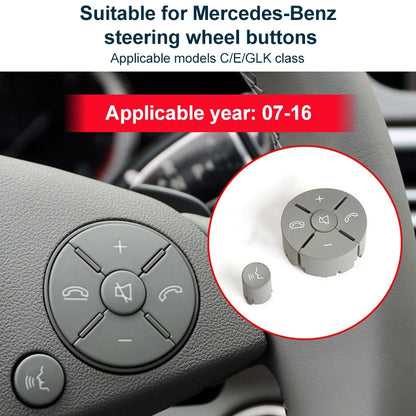 1 Pair Car Steering Wheel Switch Buttons Panel for Mercedes-Benz W204 2007-2014, Left Driving(Grey) - In Car by buy2fix | Online Shopping UK | buy2fix