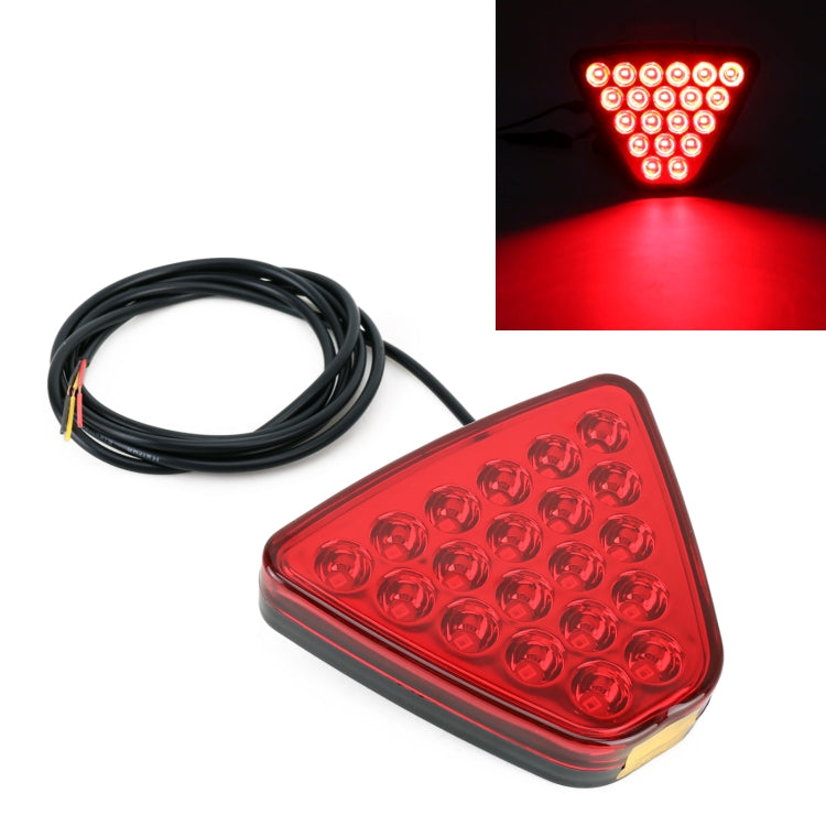 DC12V 1W Car Triangle Highlight Brake Lights Reversing Light with 20LEDs SMD-3528 (Red) - In Car by buy2fix | Online Shopping UK | buy2fix