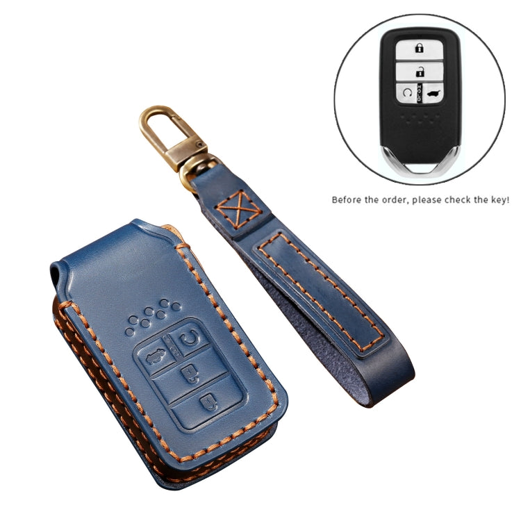 Hallmo Car Cowhide Leather Key Protective Cover Key Case for Honda 4-button(Brown) -  by Hallmo | Online Shopping UK | buy2fix