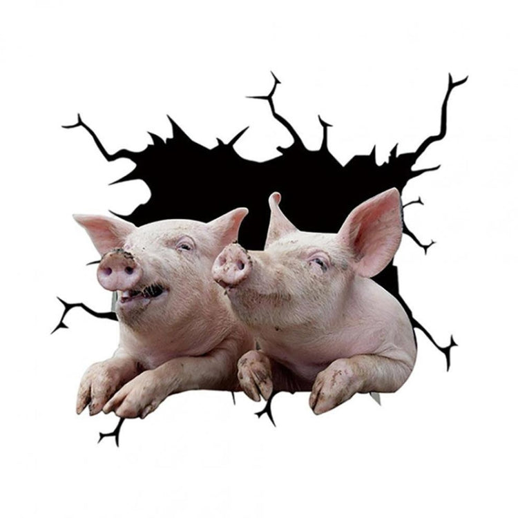 6 in 1 Creative Broken 3D Pig Car Stickers - In Car by buy2fix | Online Shopping UK | buy2fix