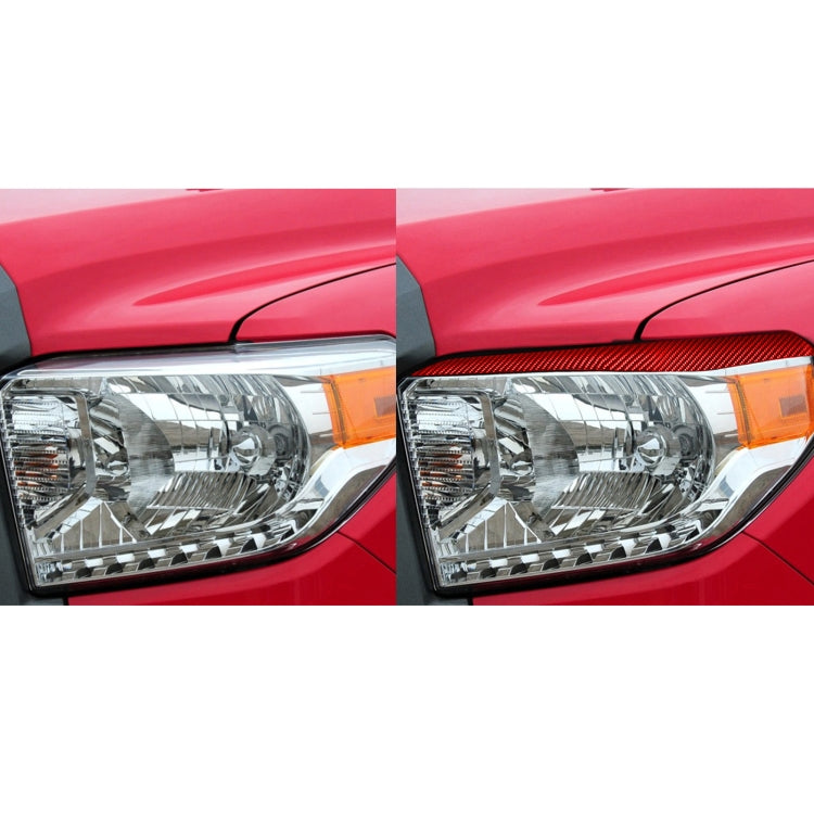 2 PCS / Set Carbon Fiber Car Headlight Eyebrow Decorative Sticker for Toyota Tundra 2014-2018,Left and Right Drive Universal(Red) - In Car by buy2fix | Online Shopping UK | buy2fix