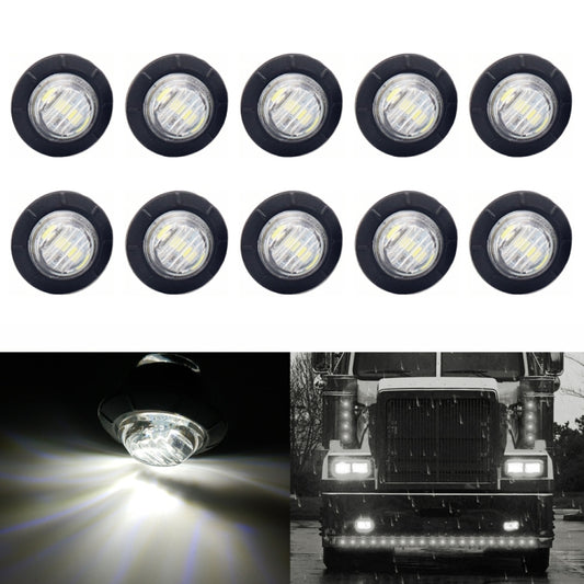 10 PCS MK-009 3/4 inch Car / Truck 3LEDs Side Marker Indicator Lights Bulb Lamp (White Light) - In Car by buy2fix | Online Shopping UK | buy2fix