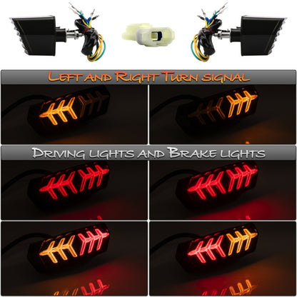 2 PCS KC670 Motorcycle Integrated Flashing Turn Signal Brake Tail Light for Honda MSX125 CBR650F CTX700(Transparent Black) - In Car by buy2fix | Online Shopping UK | buy2fix