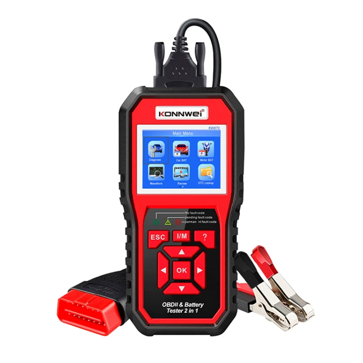 KONNWEI KW870 2 in 1 Car OBD2 Fault Diagnosis + Battery Tester - In Car by KONNWEI | Online Shopping UK | buy2fix