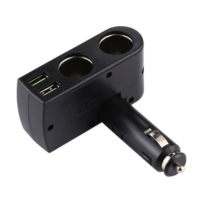 QC 3.0 Dual USB Ports 6A with 2 Socket Cigarette Lighter Splitter Car Charger -  by buy2fix | Online Shopping UK | buy2fix