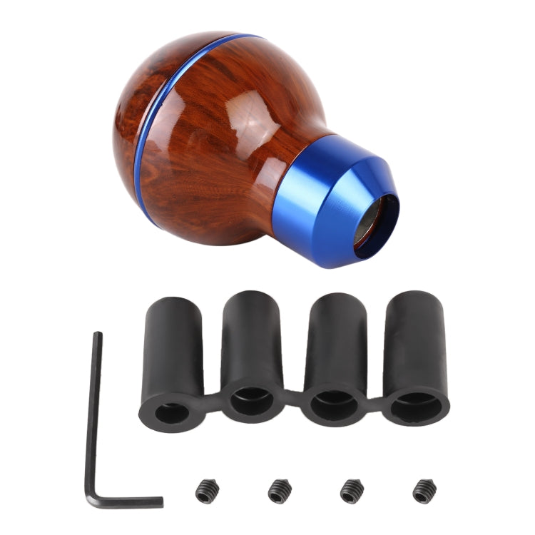 Universal Car Wood Texture Metal Gear Shift Knob (Blue) - In Car by buy2fix | Online Shopping UK | buy2fix