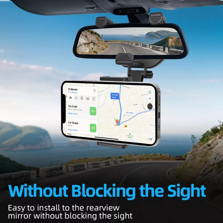 Car Rearview Mirror Phone Holder Universal Navigation Bracket - In Car by buy2fix | Online Shopping UK | buy2fix