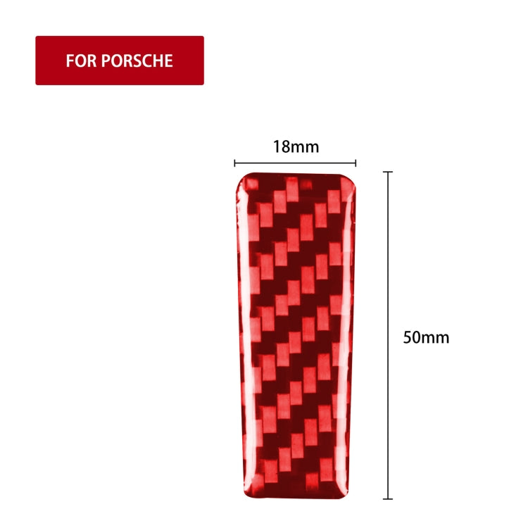 Car Carbon Fiber Gear Button Decorative Sticker for Porsche Macan 2014-2021, Left and Right Drive Universal (Red) - In Car by buy2fix | Online Shopping UK | buy2fix