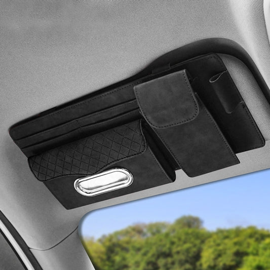 Car Sheepskin Leather Sun Visor Storage Clip (Black) - In Car by buy2fix | Online Shopping UK | buy2fix