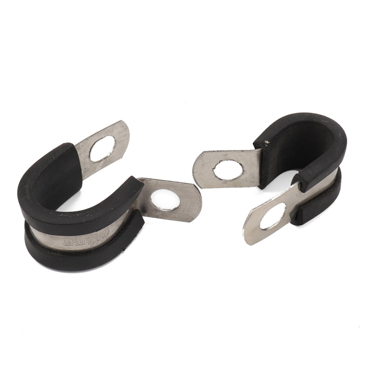 10 PCS Car Rubber Cushion Pipe Clamps Stainless Steel Clamps, Size: 11/8 inch (35mm) - In Car by buy2fix | Online Shopping UK | buy2fix