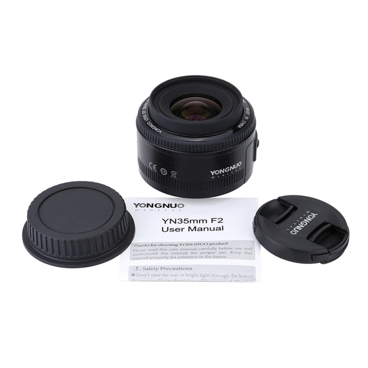 YONGNUO YN35MM F2N 1:2 AF/MF Wide-Angle Fixed/Prime Auto Focus Lens for Nikon DSLR Cameras(Black) - Auxiliary Lens by YONGNUO | Online Shopping UK | buy2fix