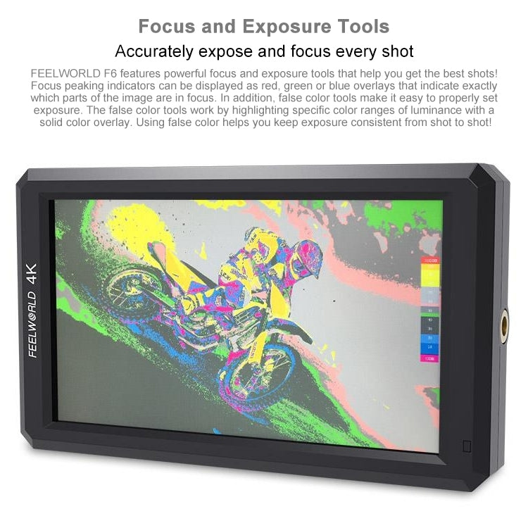 FEELWORLD F6 1920x1080 5.5 inch IPS Screen HDMI 4K Camera Field Monitor - Camera Accessories by FEELWORLD | Online Shopping UK | buy2fix