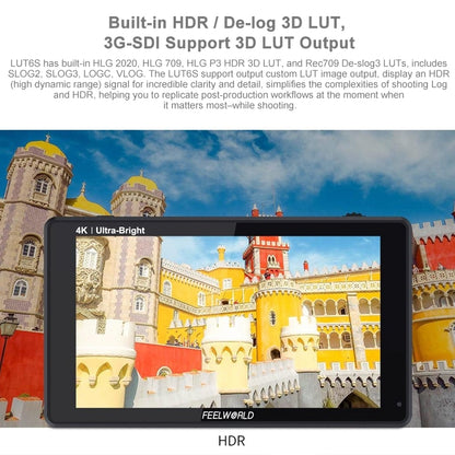 FEELWORLD LUT6S 1920x1080 2600 nits 6 inch IPS Screen HDMI 4K Touch Screen SDI HDI Camera Field Monitor - On-camera Monitors by FEELWORLD | Online Shopping UK | buy2fix