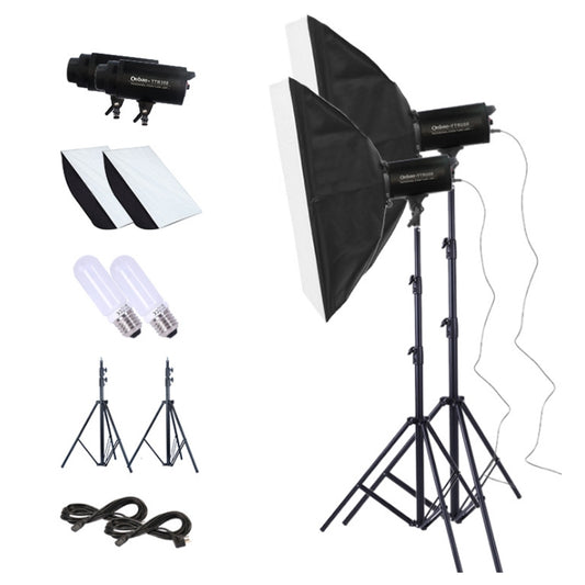 TRIOPO Oubao TTR300W 60x90cm Studio Softbox + Tripod Mount + 2x Light Bulb Photography Lighting Tow Piece Set - Camera Accessories by TRIOPO | Online Shopping UK | buy2fix