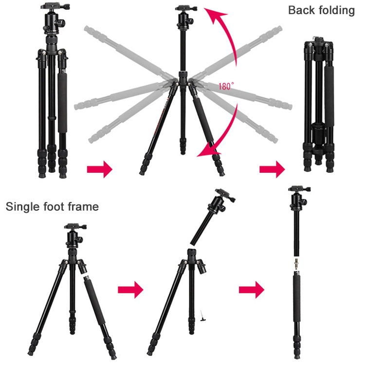 TRIOPO Oubao TA300 Adjustable Portable Aluminum Alloy Tripod with Ball Head for SLR Camera - Tripods by TRIOPO | Online Shopping UK | buy2fix