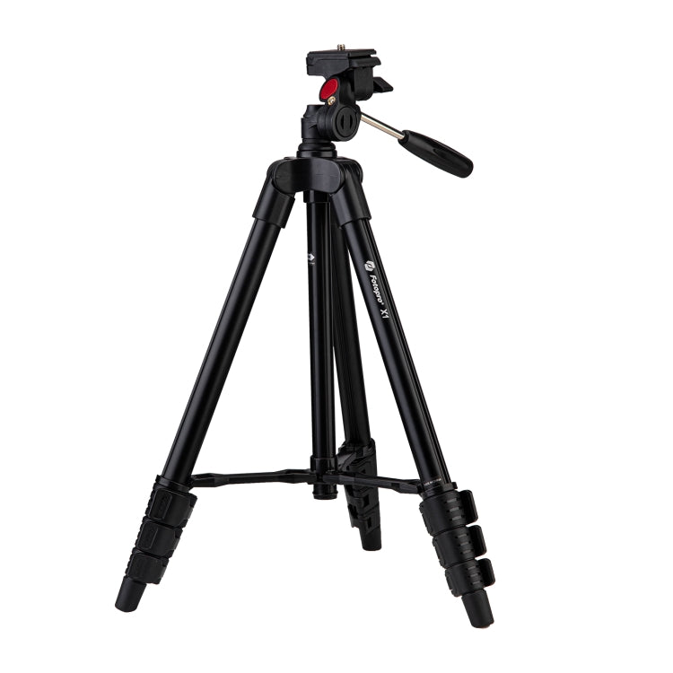 Fotopro X1 4-Section Folding Legs Tripod Mount with U-Shape Three-Dimensional Tripod Head & Phone Clamp for DSLR & Digital Camera, Adjustable Height: 39-122.5cm (Black) - Camera Accessories by Fotopro | Online Shopping UK | buy2fix