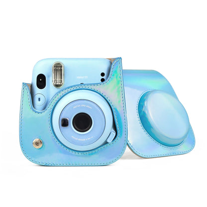 Aurora Color Leather Case Full Body Camera Bag with Shoulder Strap for FUJIFILM Instax mini 11(Blue) - Camera Accessories by buy2fix | Online Shopping UK | buy2fix
