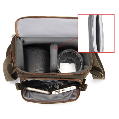 CADEN N1 Large Retro Multifunctional Canvas Waterproof Digital Camera Photography Shoulder Bag(Coffee) - Strap Satchel by CADeN | Online Shopping UK | buy2fix