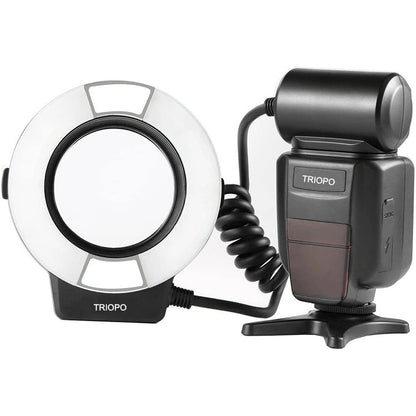 TRIOPO TR-15EX Macro Ring TTL Flash Light with 6 Different Size Adapter Rings For Canon E-TTL(Black) - Camera Accessories by TRIOPO | Online Shopping UK | buy2fix