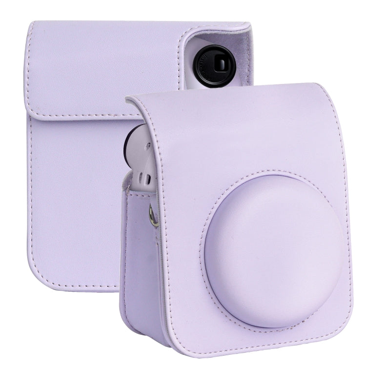 For FUJIFILM instax mini 12 Full Body Leather Case Camera Bag with Strap (Purple) - Leather Bag by buy2fix | Online Shopping UK | buy2fix