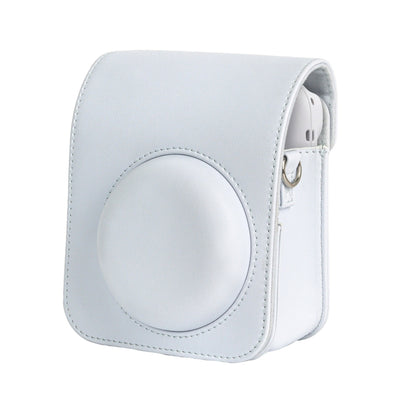 For FUJIFILM instax mini 12 Full Body Leather Case Camera Bag with Strap (White) - Leather Bag by buy2fix | Online Shopping UK | buy2fix