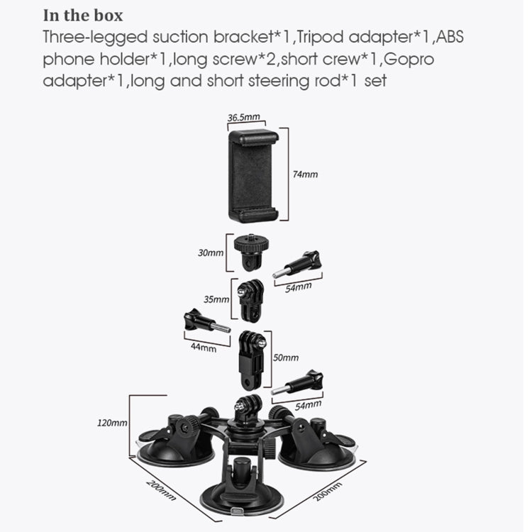 Big Triangle Direction Suction Cup Mount (Black) - Holder by STARTRC | Online Shopping UK | buy2fix